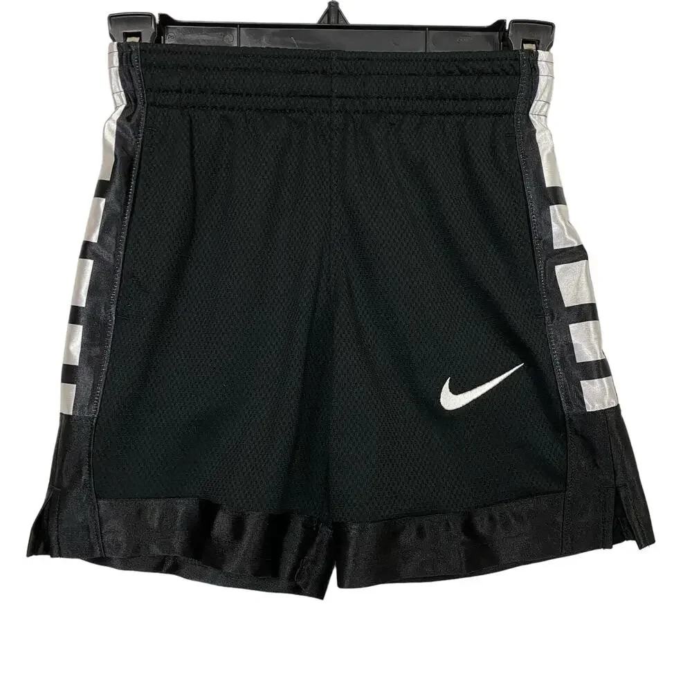 Nike Youth Elite Stripe Black Basketball Shorts Size Extra Small